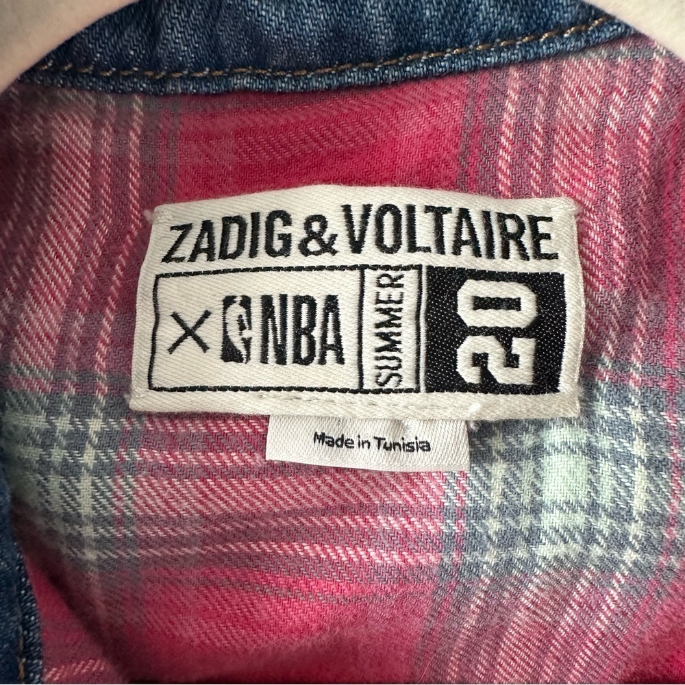 ZADIG & VOLTAIRE x NBA LA CLIPPERS Denim Button Down Denim Jacket SZ M - Picture 3 of 9